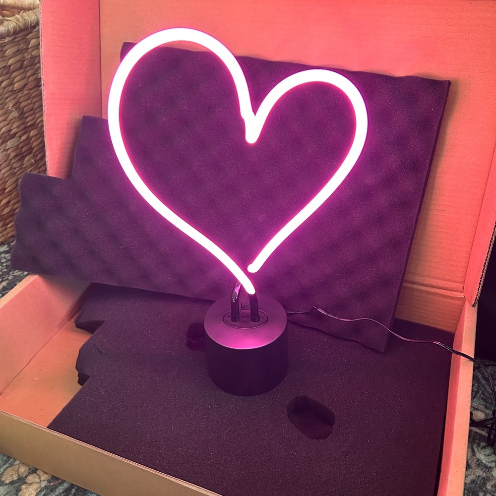Vibrant Pink Heart LED Light for Parties